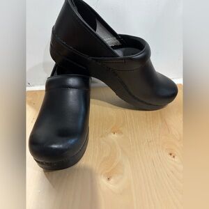Dansko Black Leather Mules